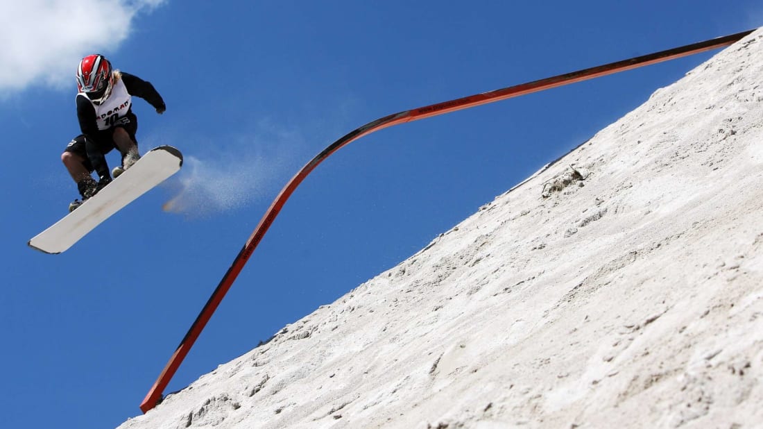 Stefan Mrozinski jumps from a rail at the Sandboarding World Champio<em></em>nship 2007 at Mo<em></em>nte Kaolino.