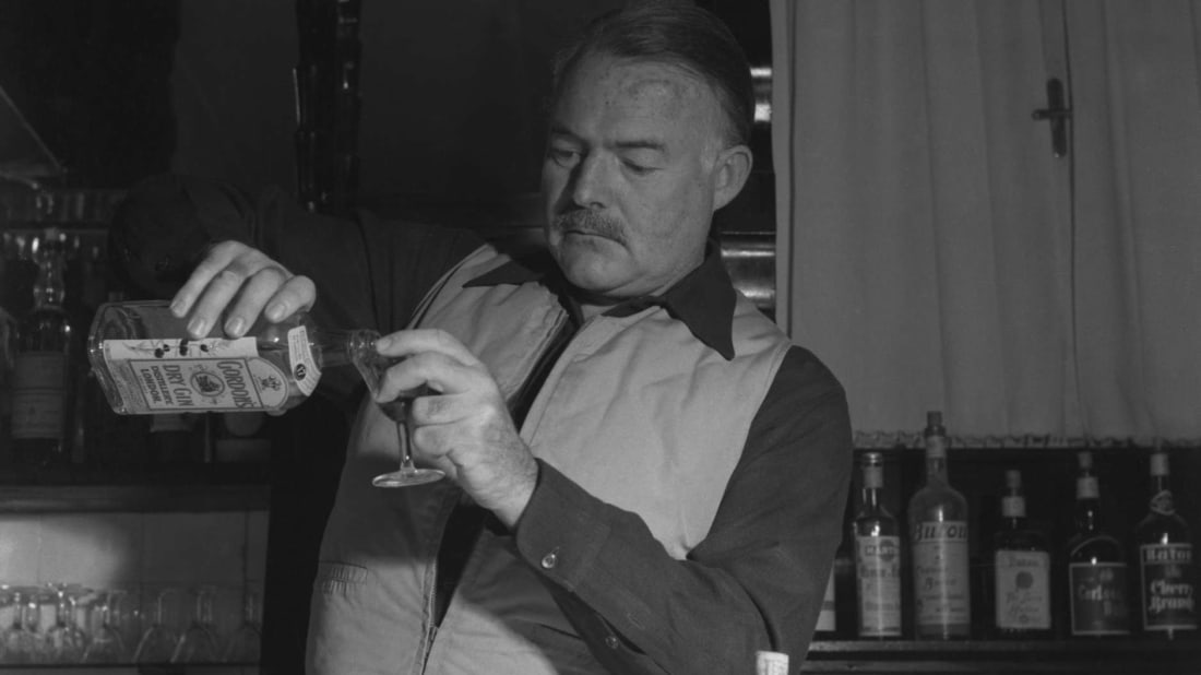 Ernest Hemingway looked even more natural with a drink in hand than a pen in hand.