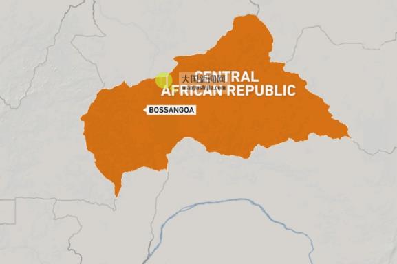 Map of Bossangoa in Central African Republic.